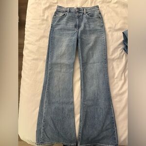 Denim forum Twiggy high rise flare.